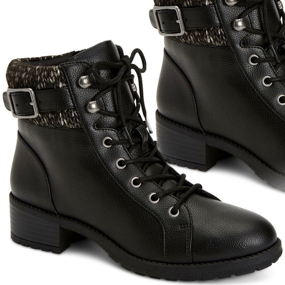 NIB Style & Co Black Combat Style Booties